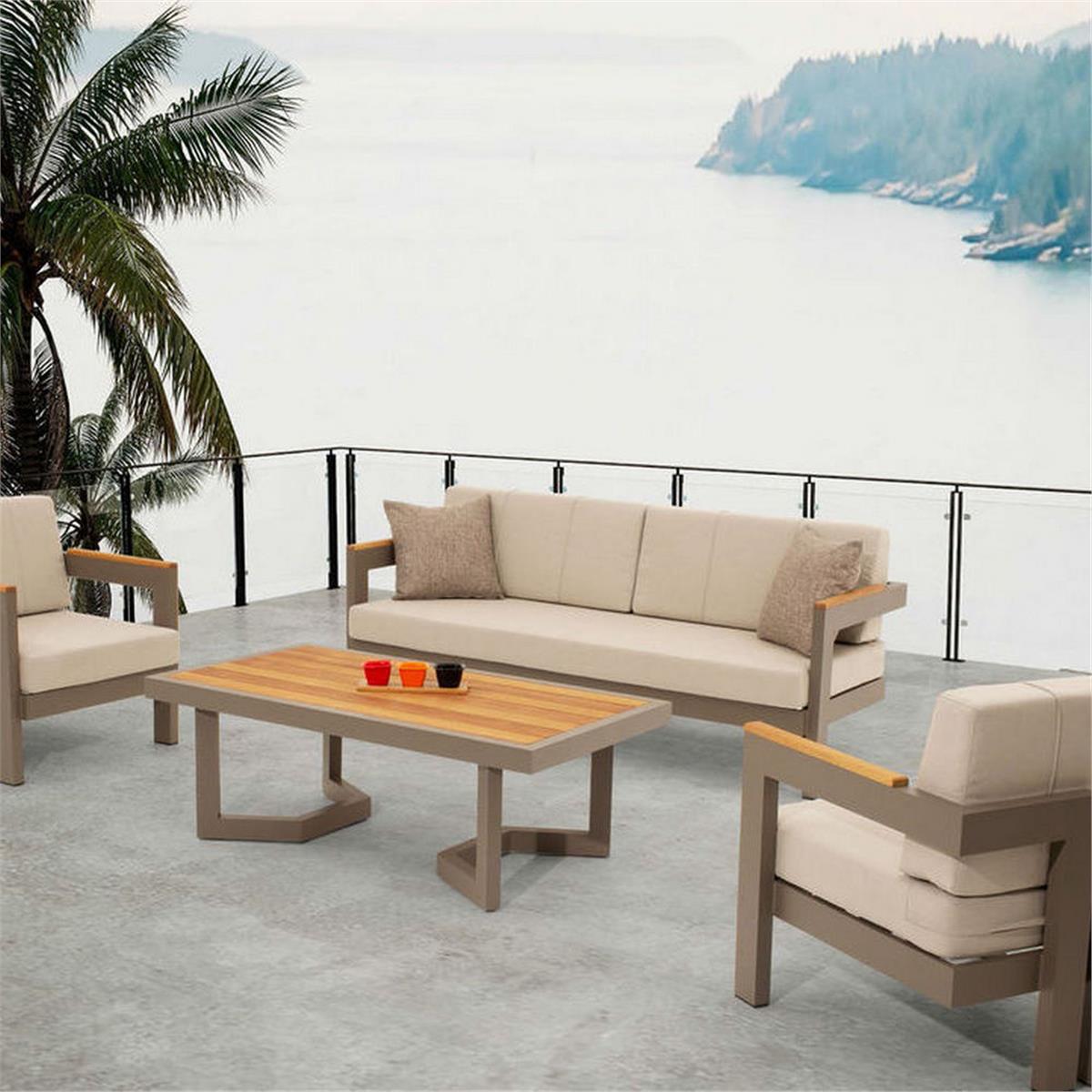 La Bloom Cappuccino Rodos 3+1+1+Sehpa Bahçe Mobilyası (LABLOOM.RODOS02)