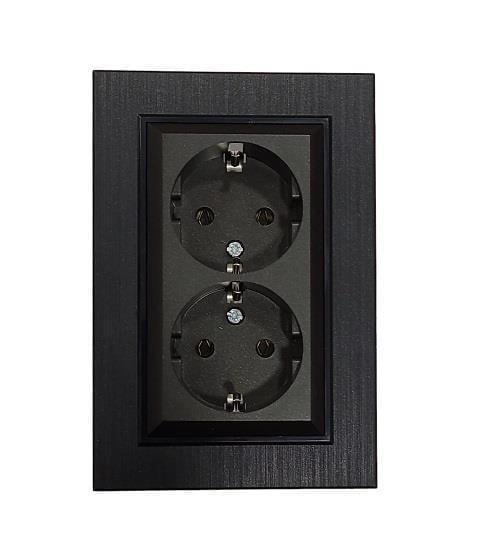 Makel Füme Karea İkili Topraklı Priz + Modül + Kapak (MAKEL.57050082)