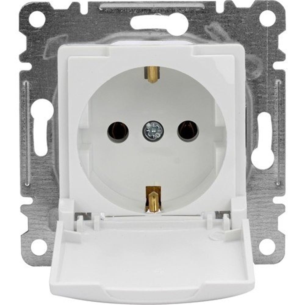 Makel Beyaz Lillium Topraklı Priz Modül + Kapak (MAKEL.30001172)