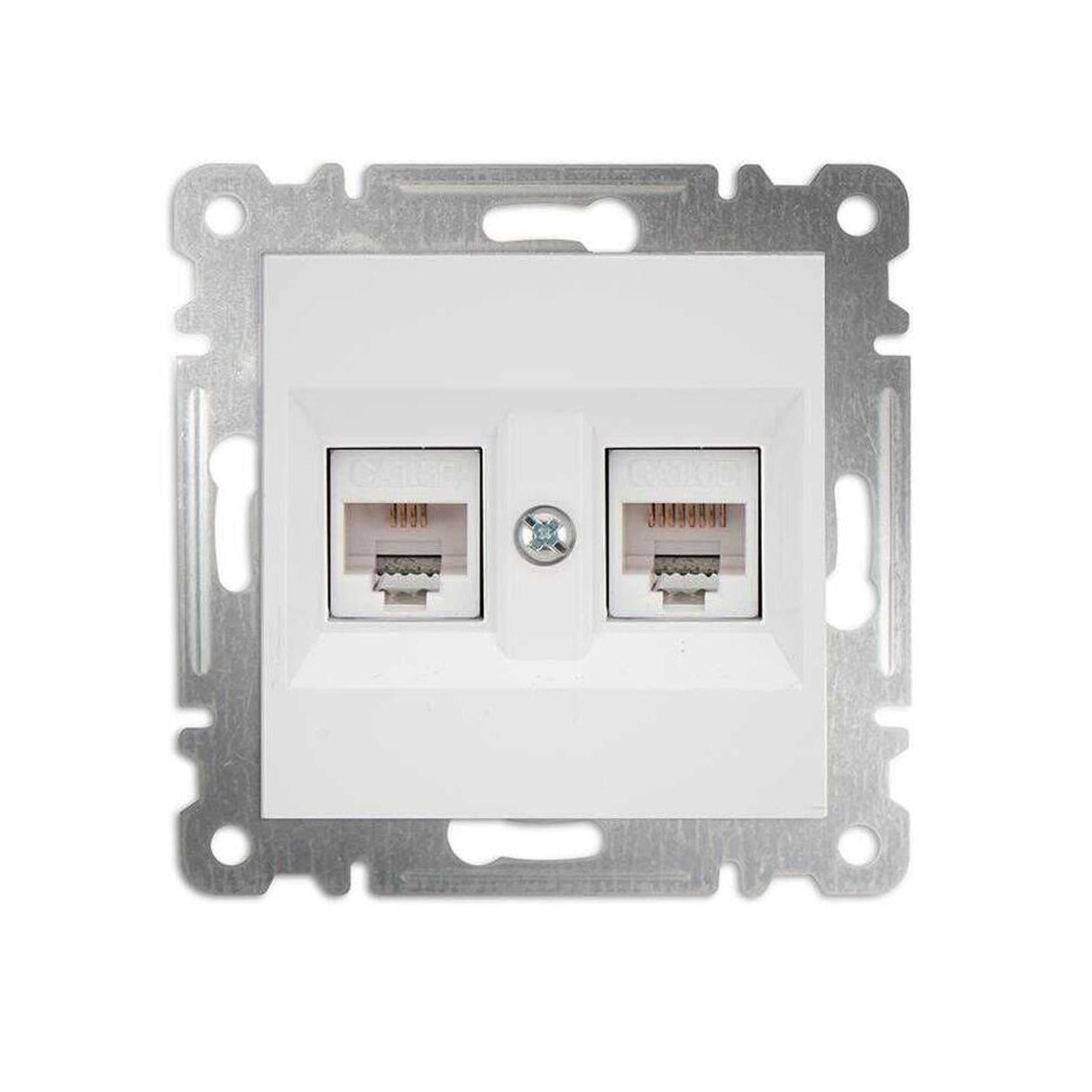 Makel Beyaz Karea İkili Data Priz CAT3 + CAT6 Modül + Kapak (MAKEL.57001137)