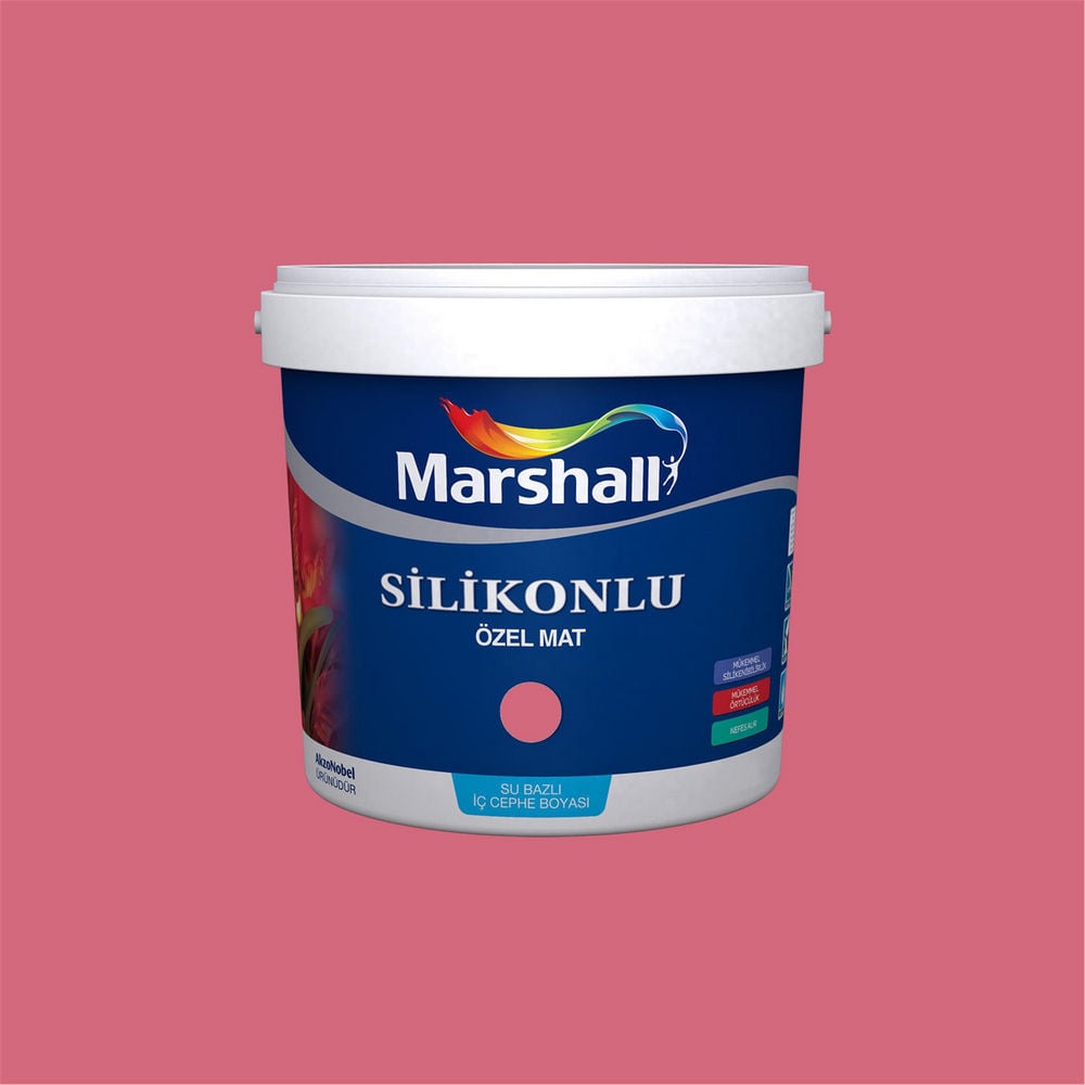 Marshall Fuşya Çiçeği 1 Litre Silikonlu Özel Mat Su Bazlı İç Cephe Boyası (MARSHALL.5134328)
