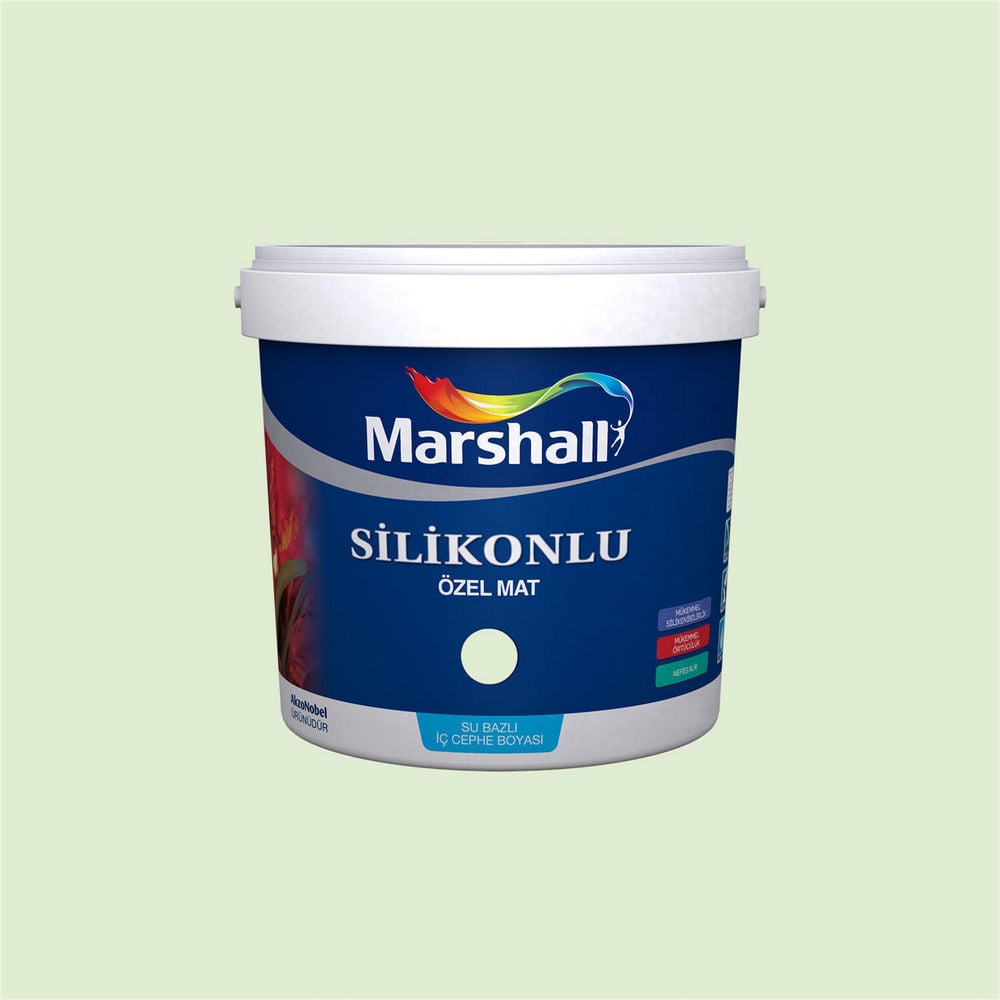 Marshall Buz Beyazı 2,5 Litre Silikonlu Özel Mat Su Bazlı İç Cephe Boyası (MARSHALL.5134335)
