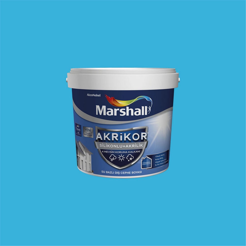 Marshall R8.40.60 2,5 Litre Akrikor Silikonlu+Akrilik Su Bazlı Dış Cephe Boyası (MARSHALL.5271087)