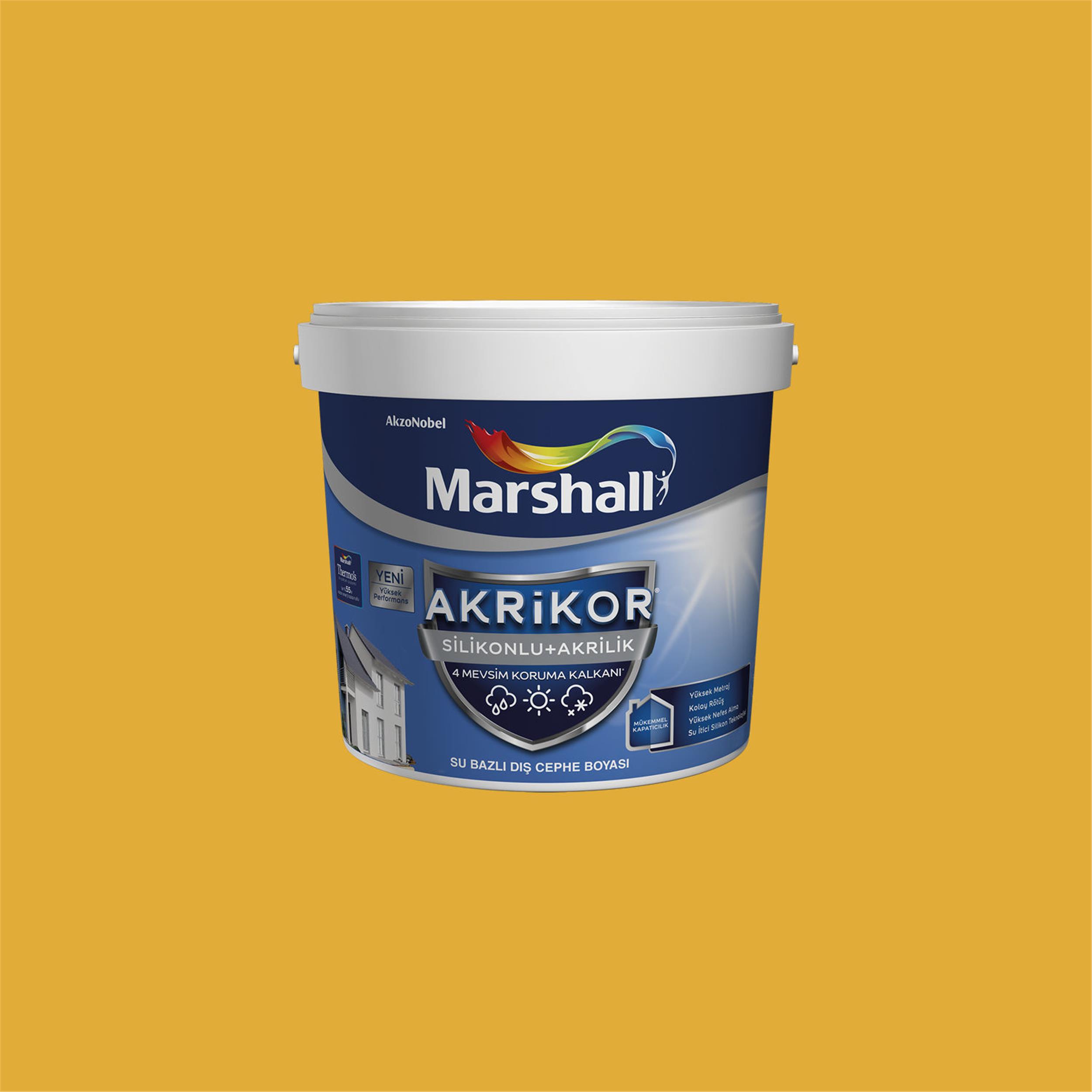 Marshall 30YY 46/608 2,5 Litre Akrikor Silikonlu+Akrilik Su Bazlı Dış Cephe  Boyası (MARSHALL.5271532) | Afeks Yapı Market