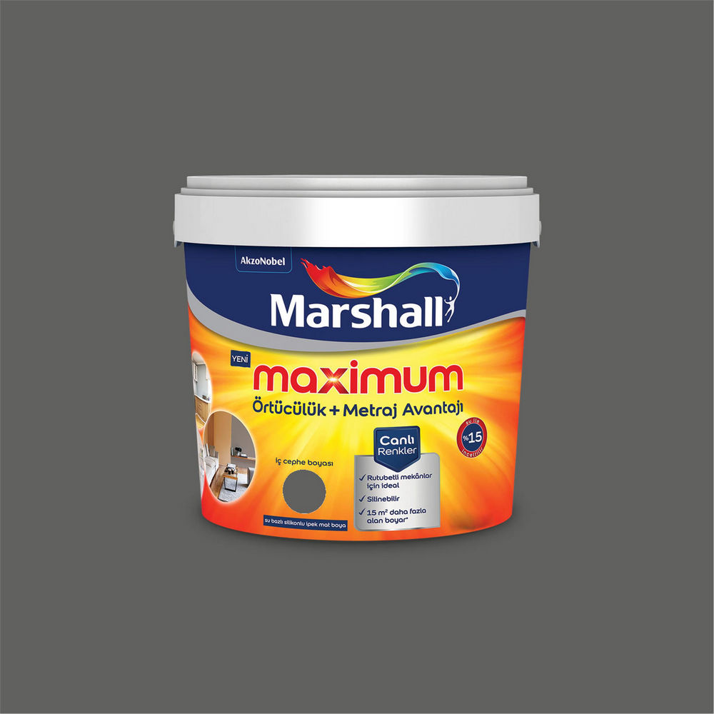 Marshall ON.00.33 15 Litre Maximum Su Bazlı Silikonlu İpek Mat İç Cephe Boyası (MARSHALL.5309484)