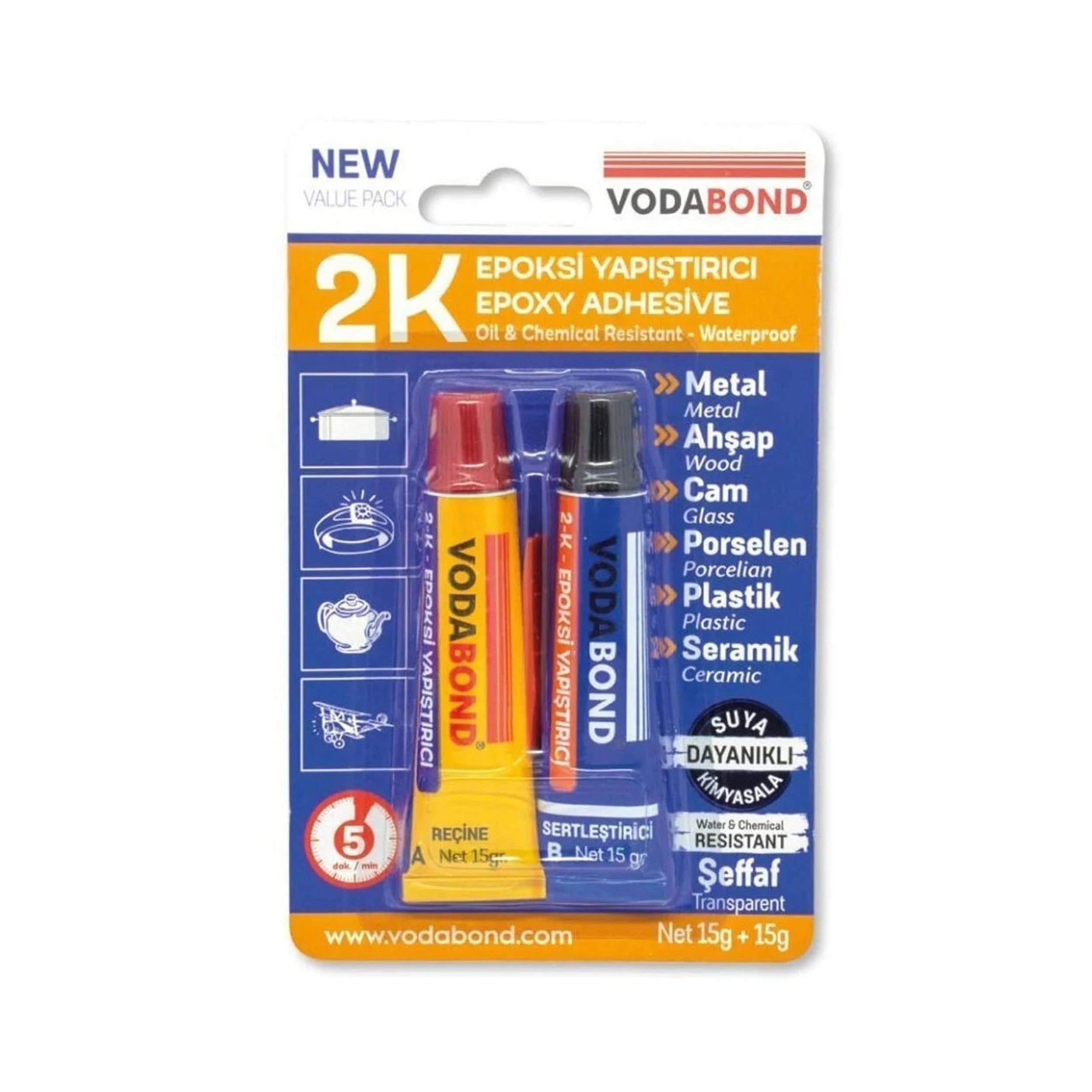 Vodabond Şeffaf 15 Gr. + 15 Gr. Rapid Epoksi (NM-EPO30G)