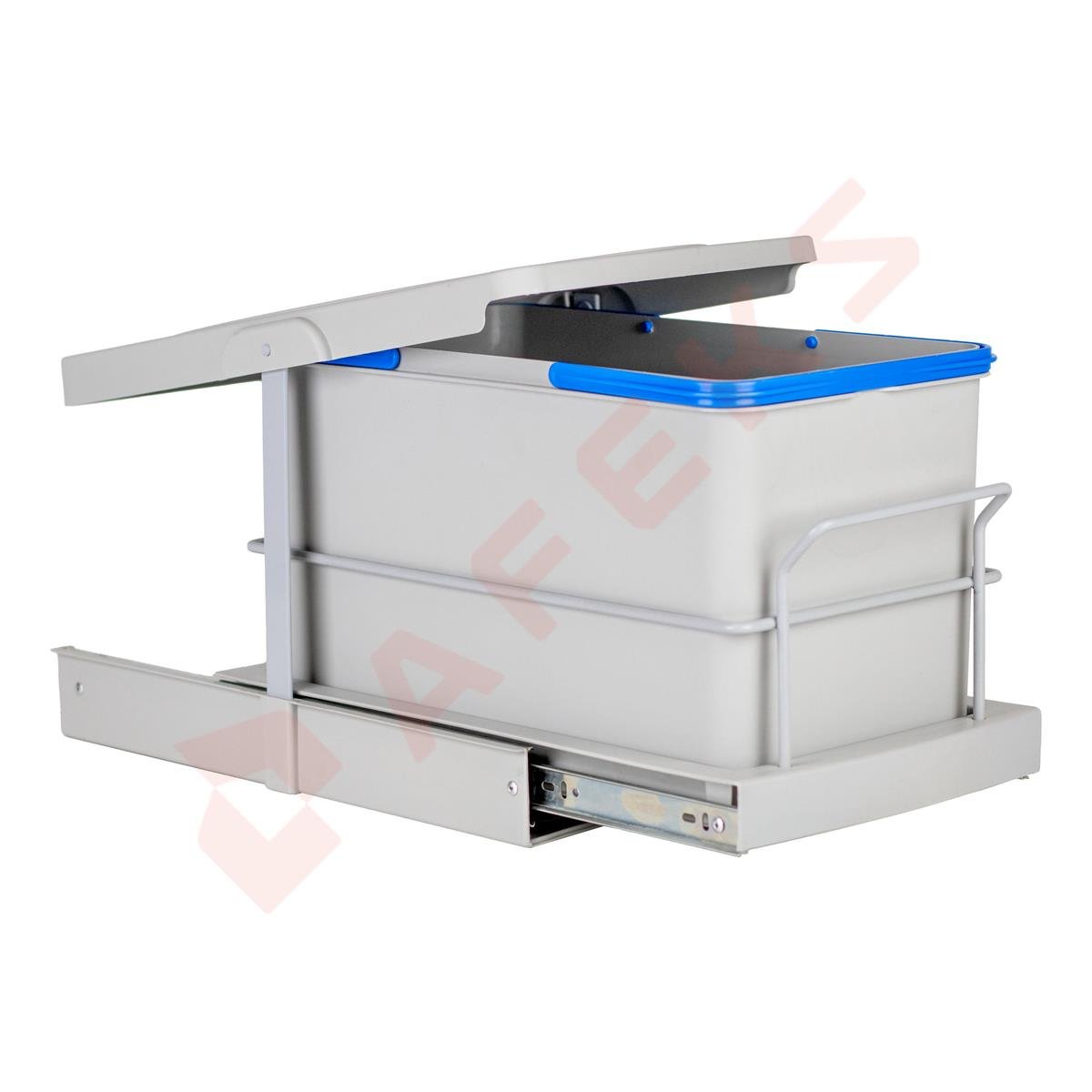 Pyramith Gri 16 Litre Kısa Teleskopik Raylı Çöp Kovası (P-9158)