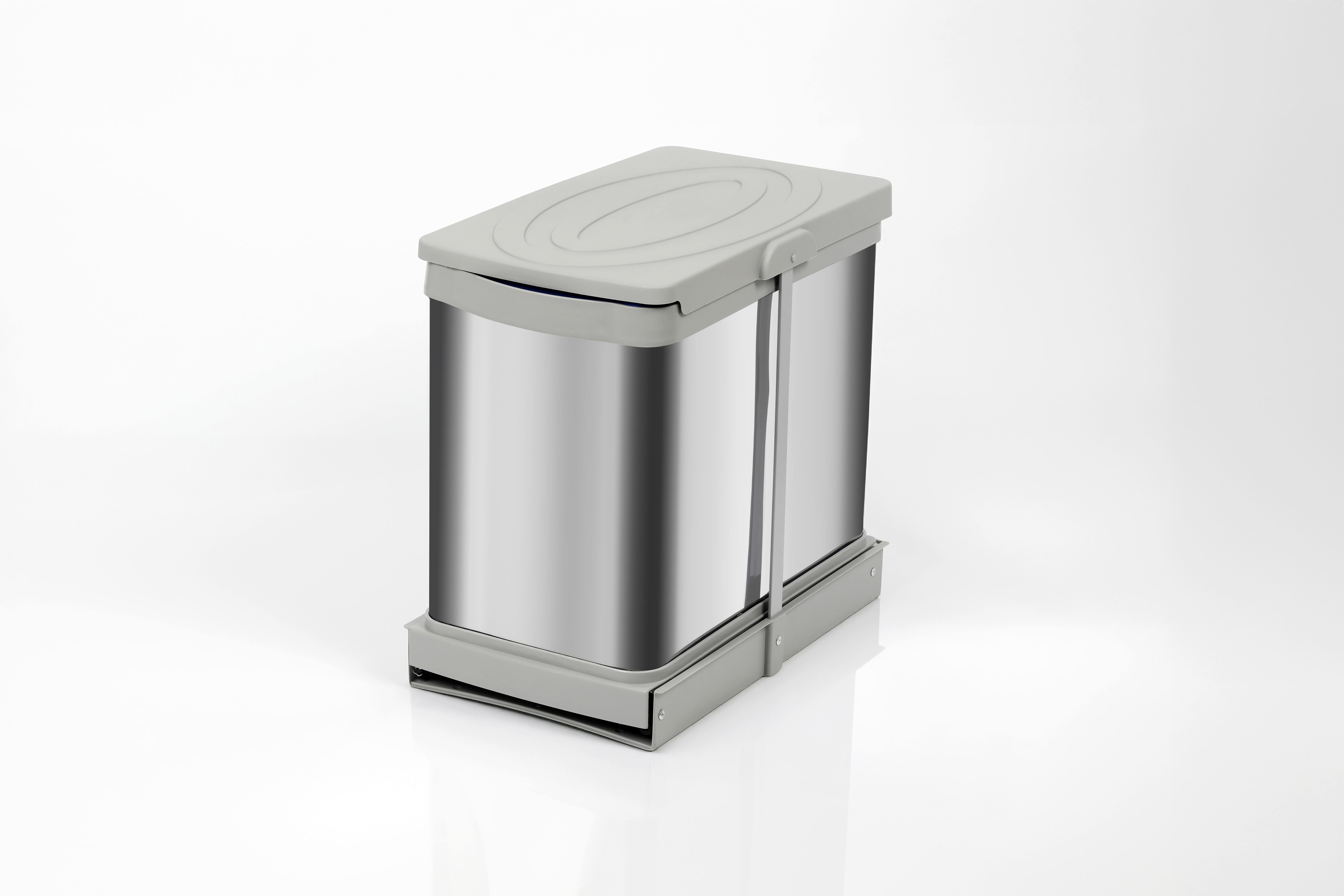 Pyramith 24 Litre Gri Teleskopik Raylı Paslanmaz Çöp Kovası