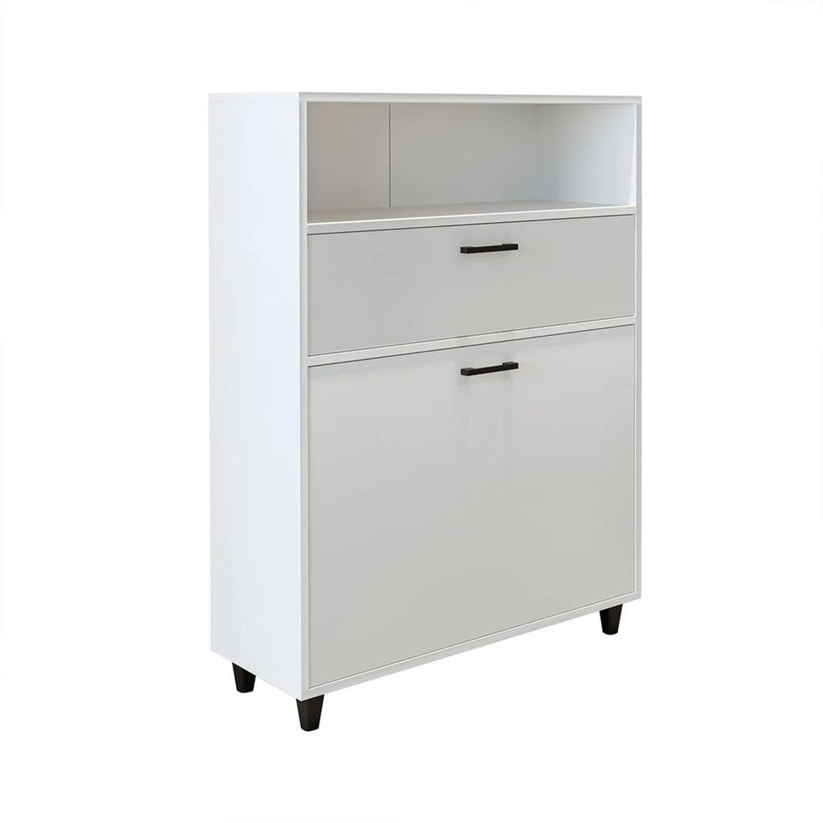 Room Art Beyaz 90 cm Rim Çamaşır Sepetli Çok Amaçlı Banyo Dolabı (RoomArt.2490)