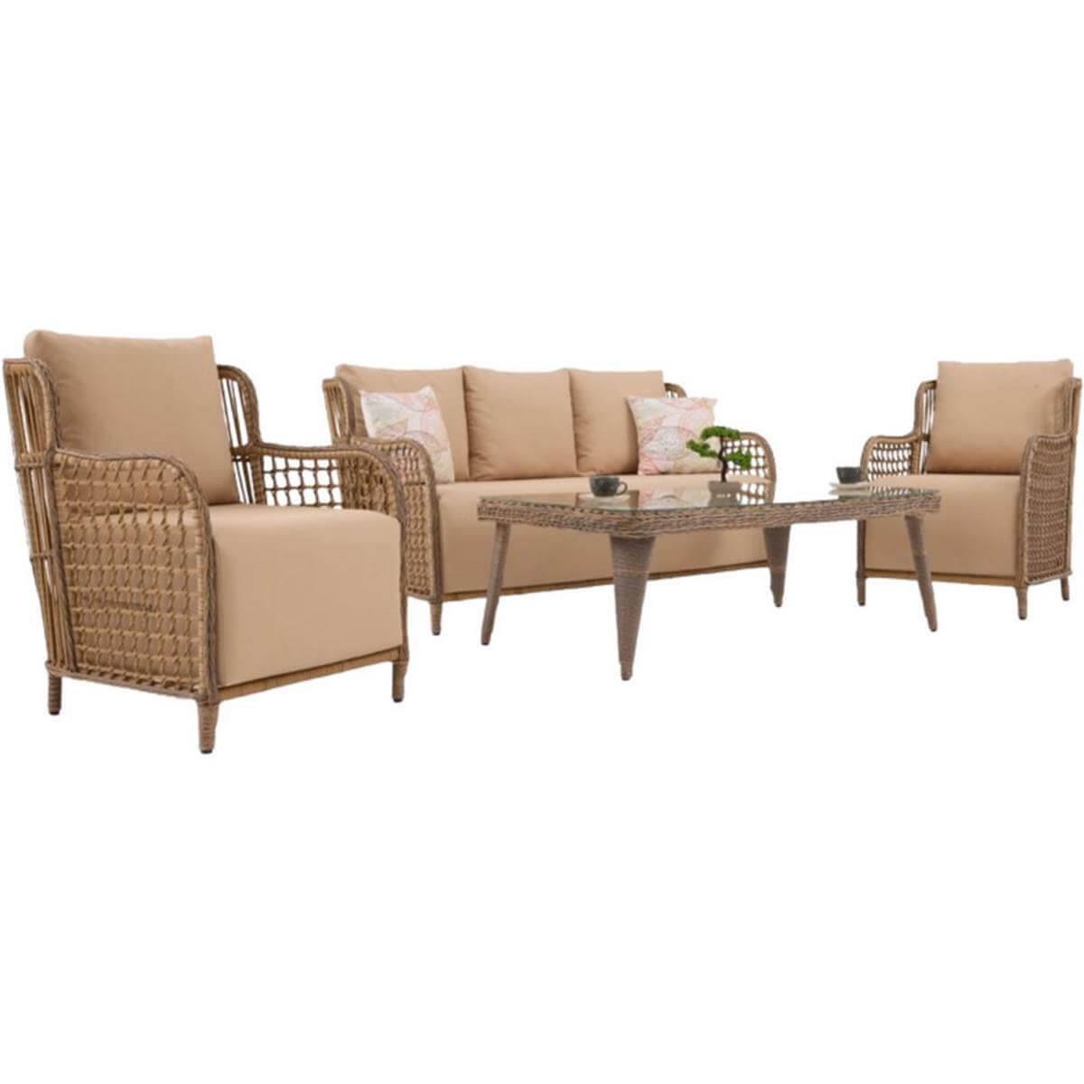 Sedir Eskitme 3+1+1 Havana Orta Masalı Bahçe Mobilyası (SEDİR.HAV502)