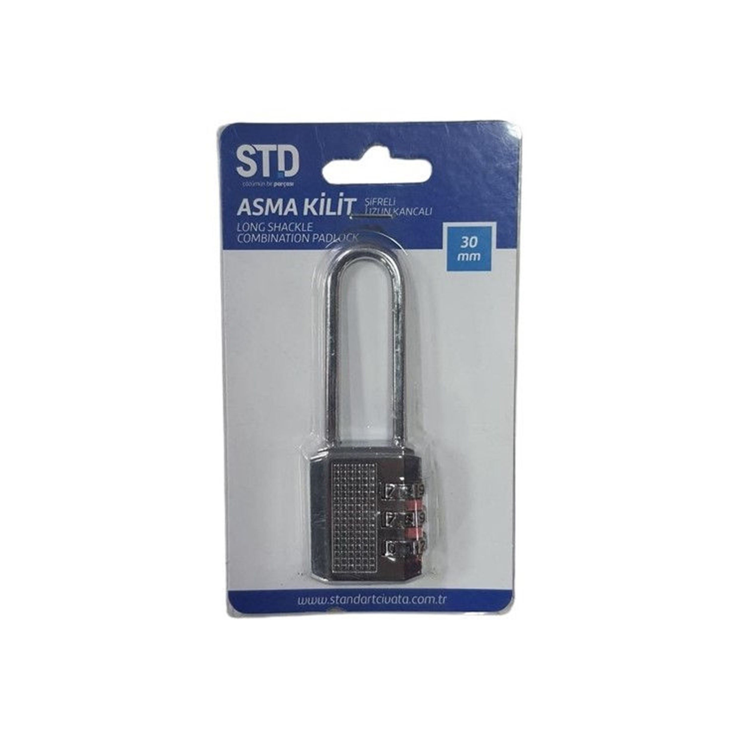 STD 30 mm Şifreli Uzun Kancalı Asma Kilit (STD.964323800)