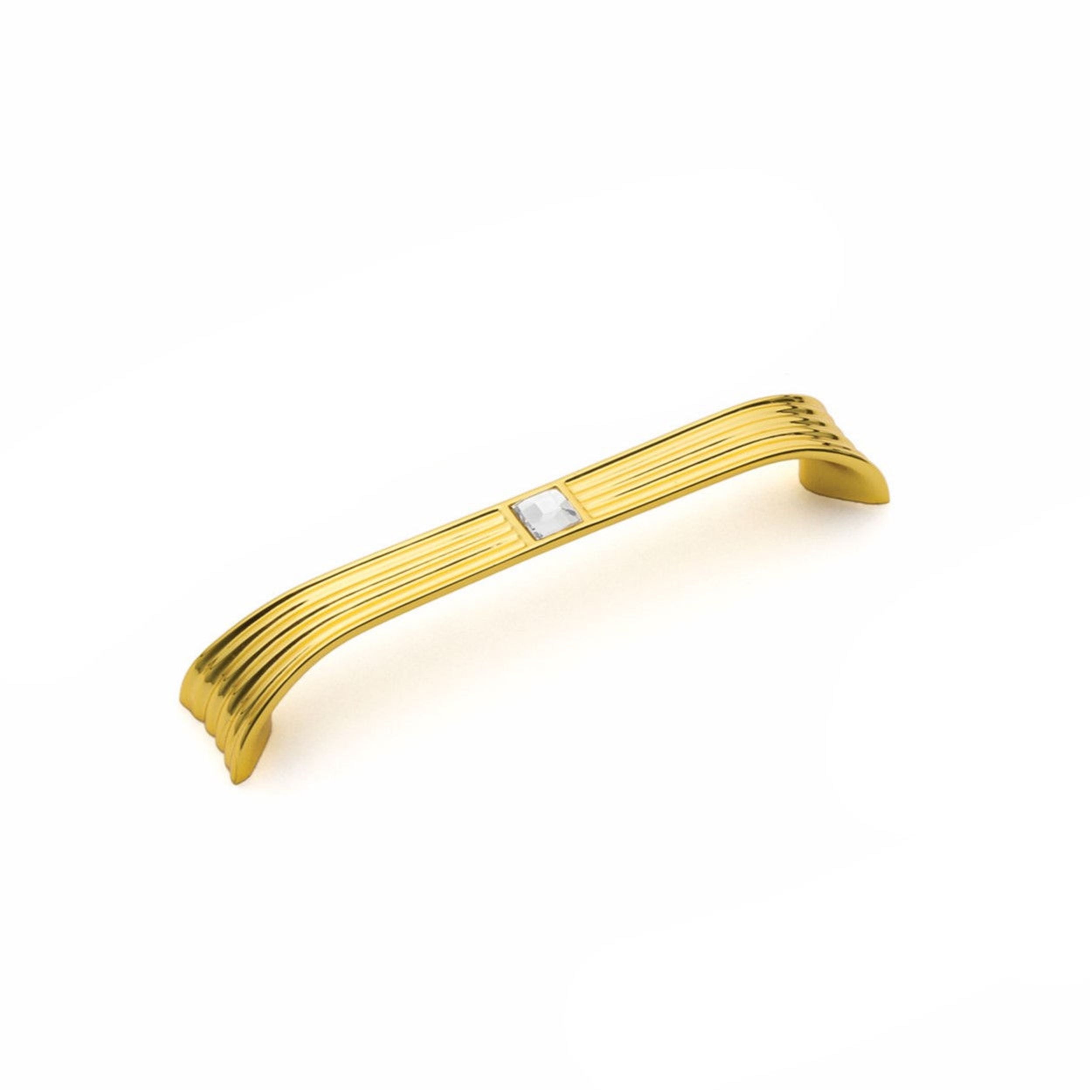 System Altın Swarovski Taşlı 128 mm Çekme Mobilya Kulpu (SY4412 0128 GL-SW2)