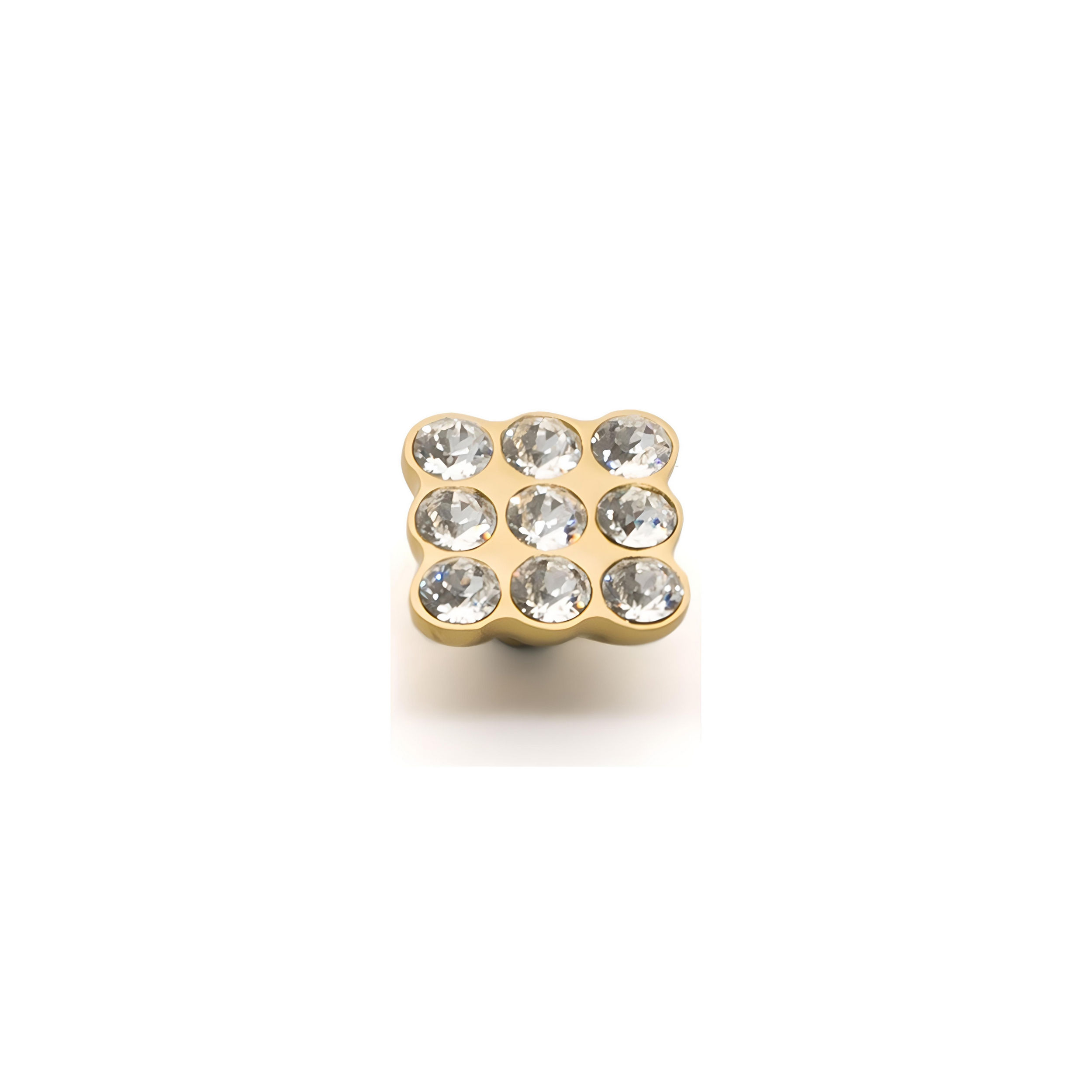System Altın Swarovski Taşlı 8 mm Düğme Mobilya Kulpu (SY7105 0008 GL-SW1)