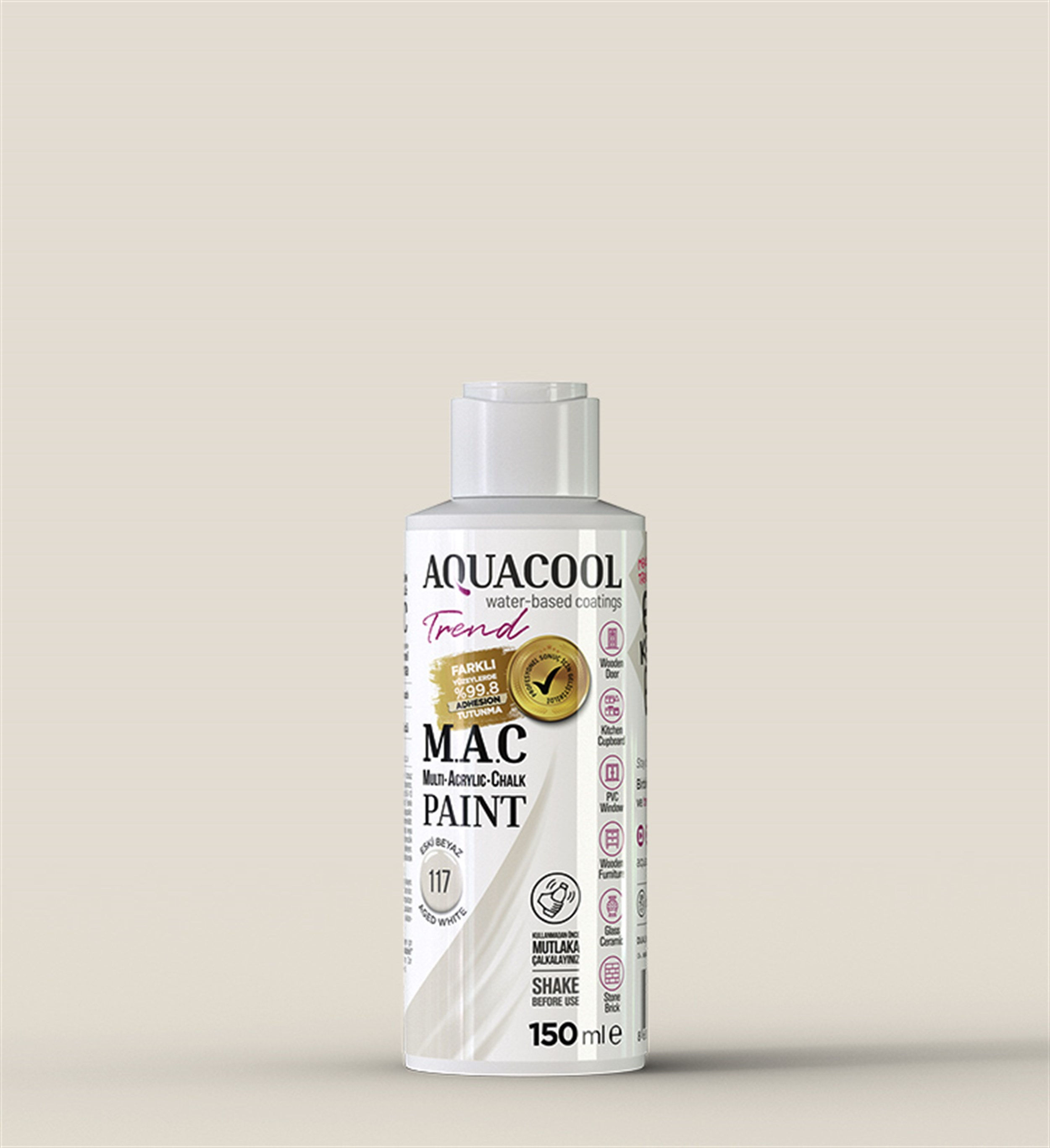 Aqua Cool Eski Beyaz 150 Ml. Trend Mac Hobi Boyası (T-0117/0,15)