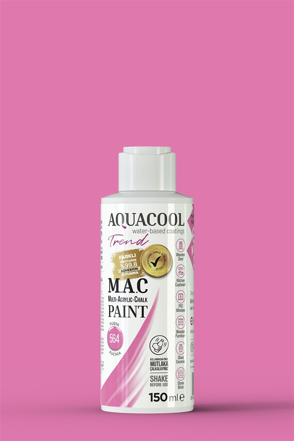 Aqua Cool Fuşya 150 Ml. Trend Mac Hobi Boyası (T-0564/0,15)