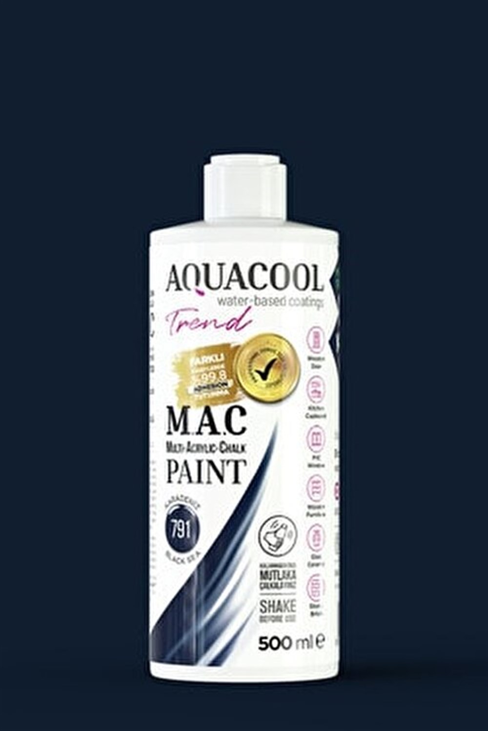 Aqua Cool Karadeniz 500 Ml. Trend Mac Hobi Boyası (T-0791/0,50)