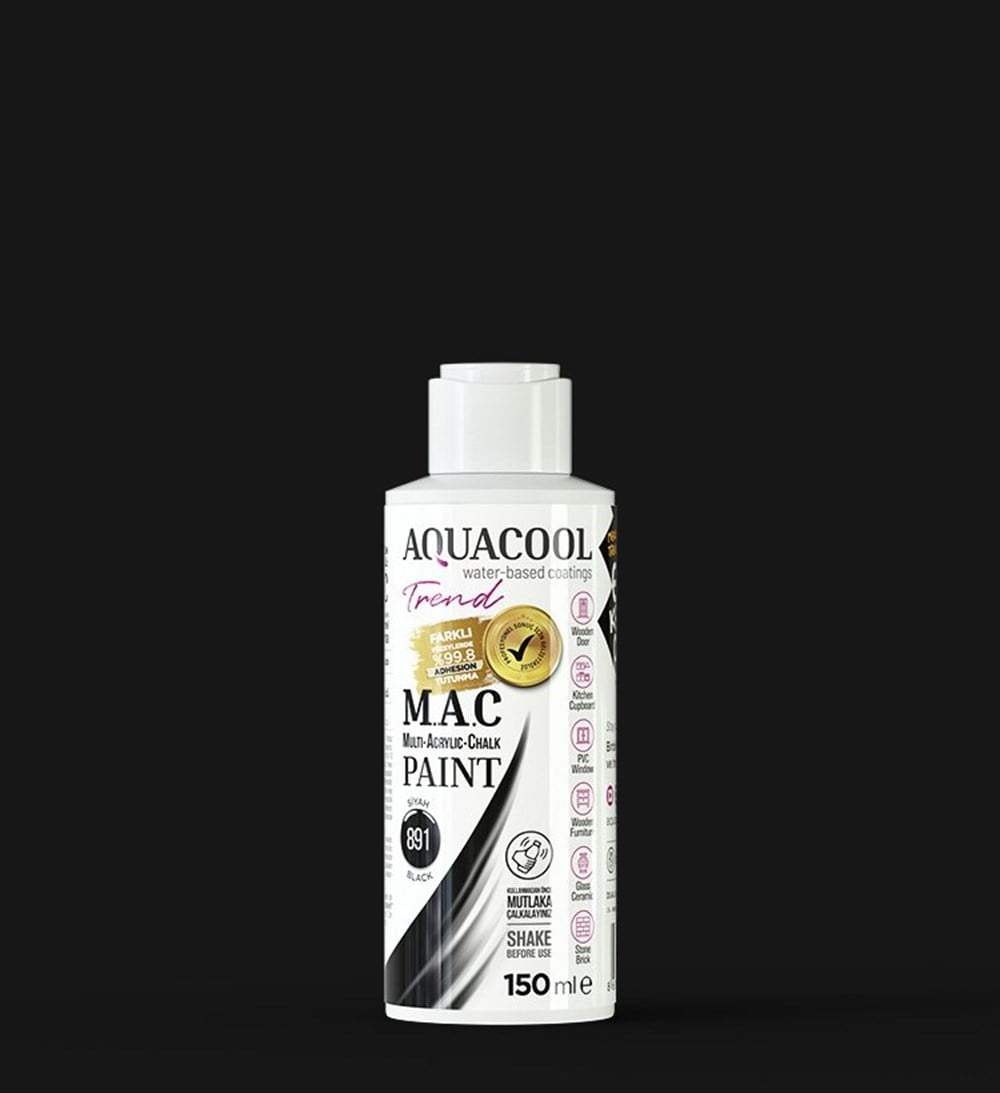 Aqua Cool Siyah 150 Ml. Trend Mac Hobi Boyası (T-0891/0,15)