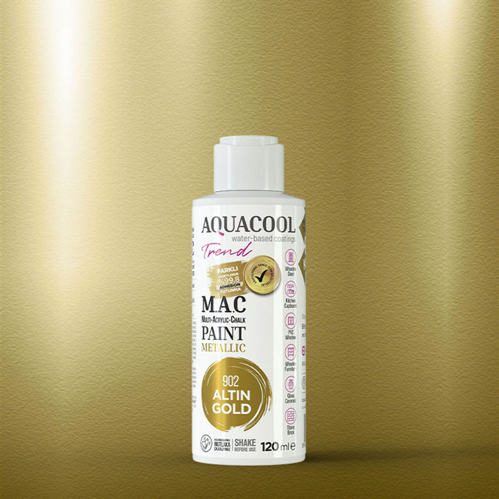 Aqua Cool Altın 120 Ml. Metalik Trend Mac Hobi Boyası (T-0902/0,12)