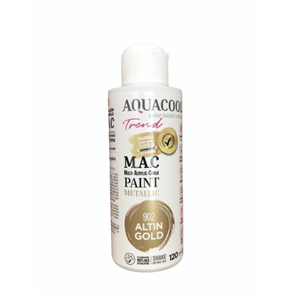 Aqua Cool Antik Altın 120 Ml. Metalik Trend Mac Hobi Boyası (T-0908/0,12)