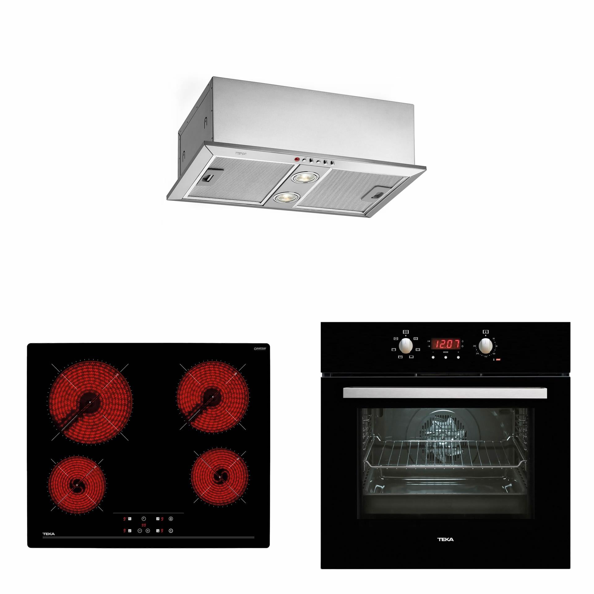 TEKA İnox Siyah Cam Ankastre Set (3' Lü Set)