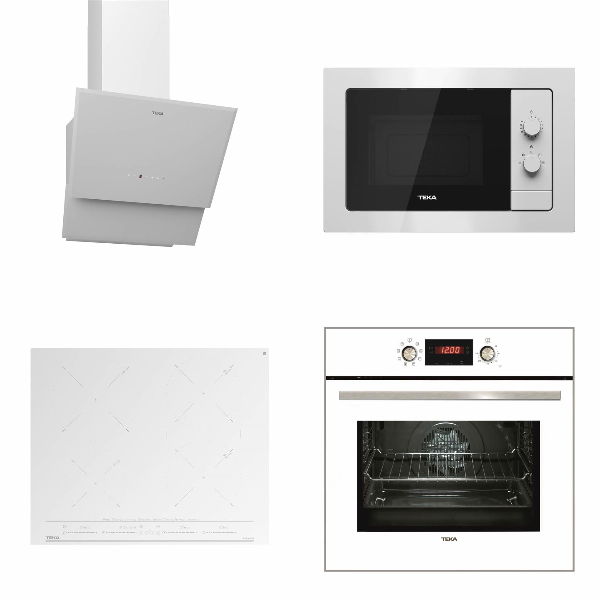 TEKA Beyaz Cam Ankastre Set (4' Lü Set)