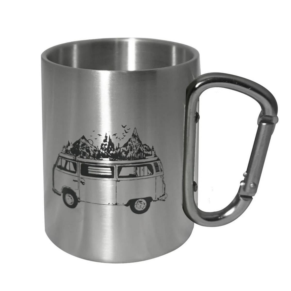 Orcamp İnox 180 Ml. Karabinali Paslanmaz Çelik Kupa (TM.15.00.0092)