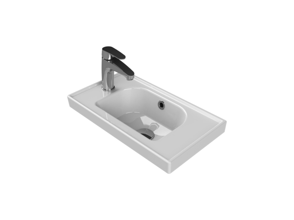 Cerastyle Frame Soldan Delikli Etajerli Lavabo (TURKUAZ.001800-U)