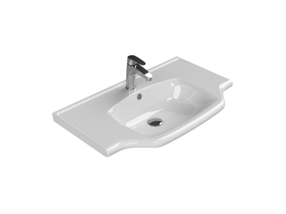 Cerastyle 80x48 cm Yeni Klasik Etajerli Lavabo (TURKUAZ.081200-u)