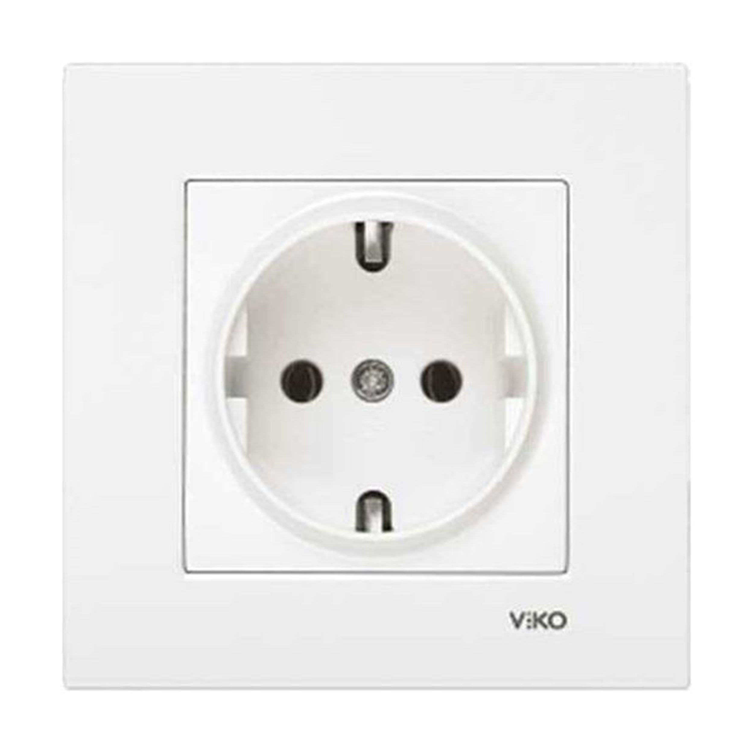 VİKO Beyaz Karre Topraklı Priz (VİKO.90967008)