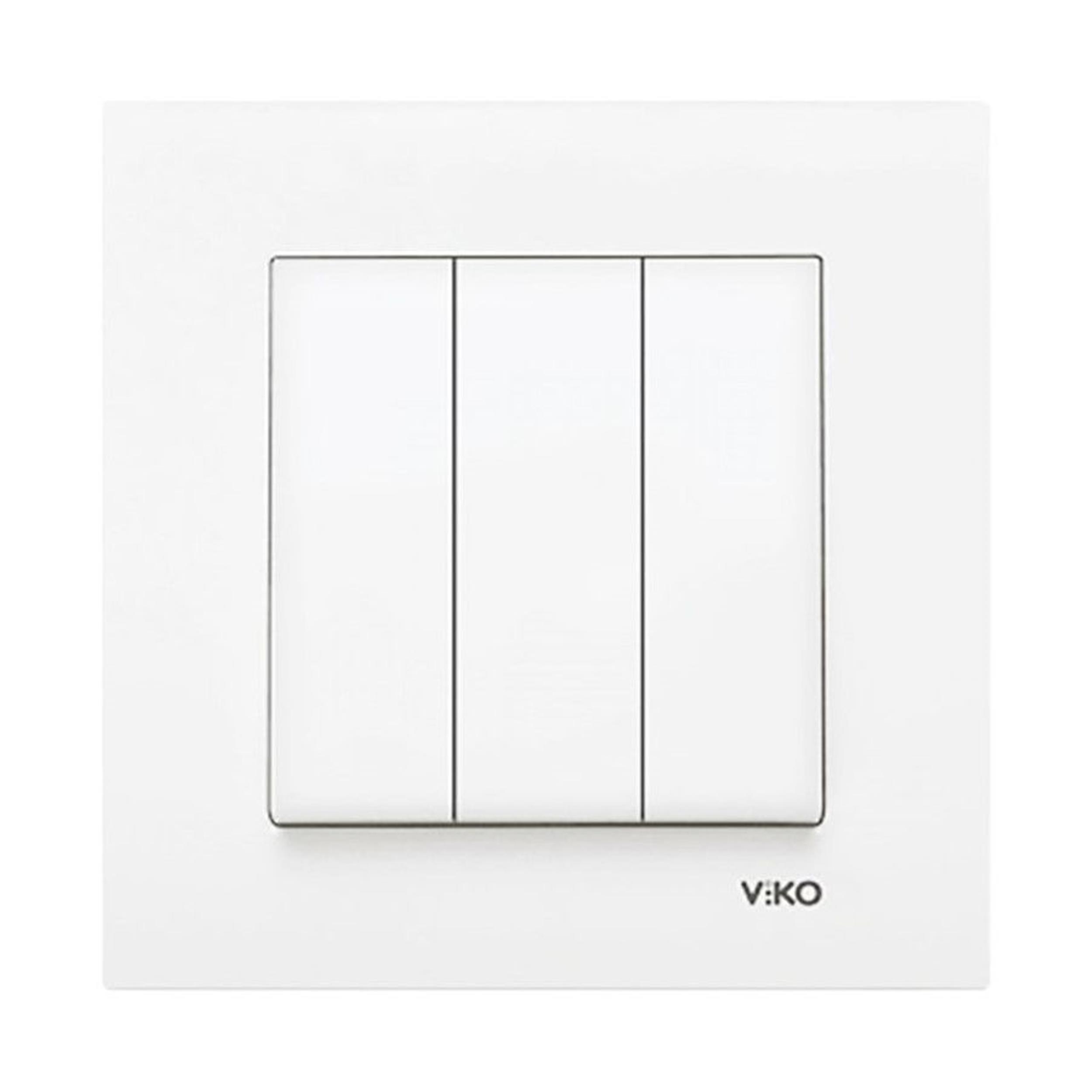VİKO Beyaz Karre Üçlü Anahtar (VK-90960768)