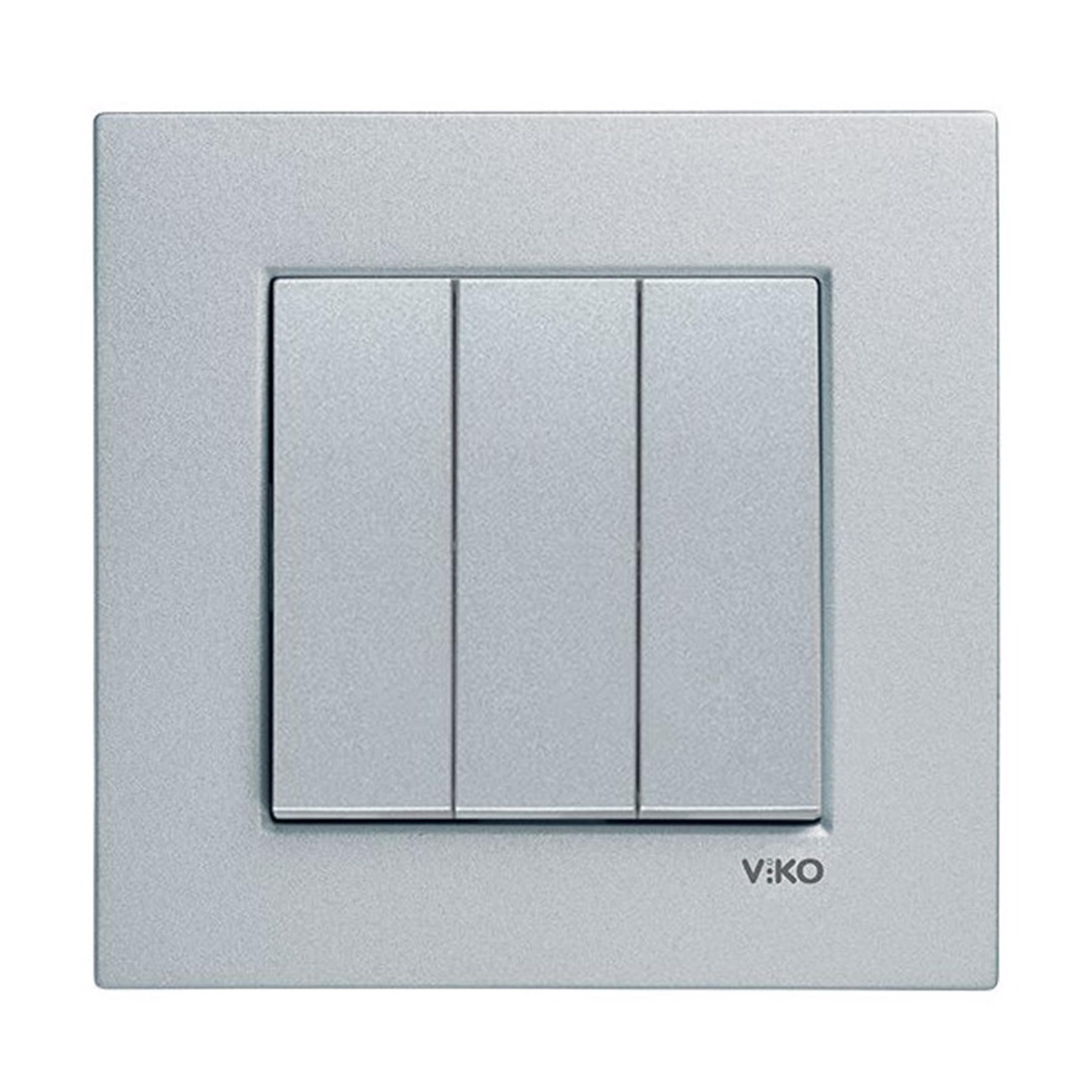 VİKO Gümüş Novella Trenda Üçlü Anahtar (Mekanizma Dahil) (VK-92005068)