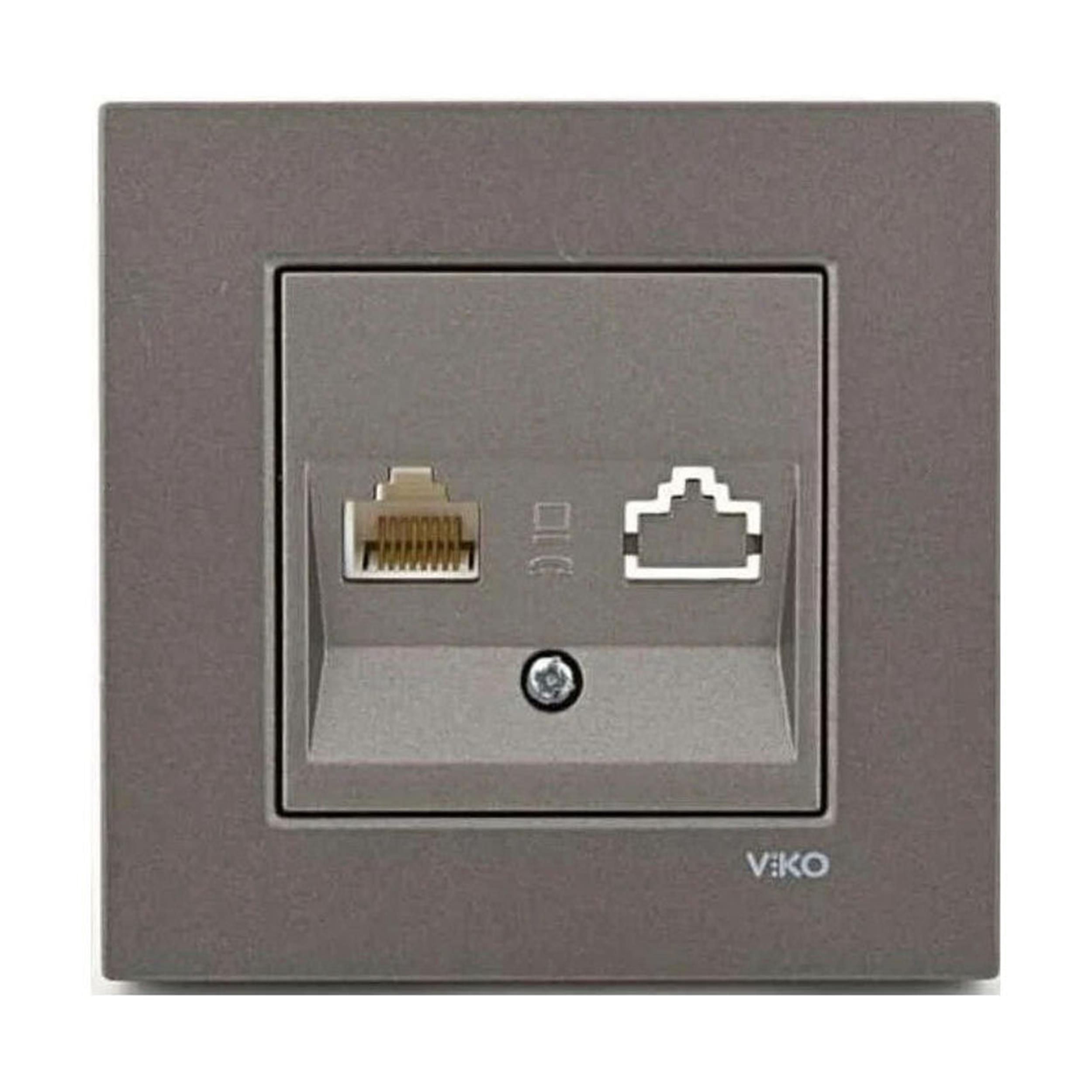 VİKO Antrasit Novella Tekli Nümeris CAT3 Priz (Mekanizma Dahil) (VK-92005313)