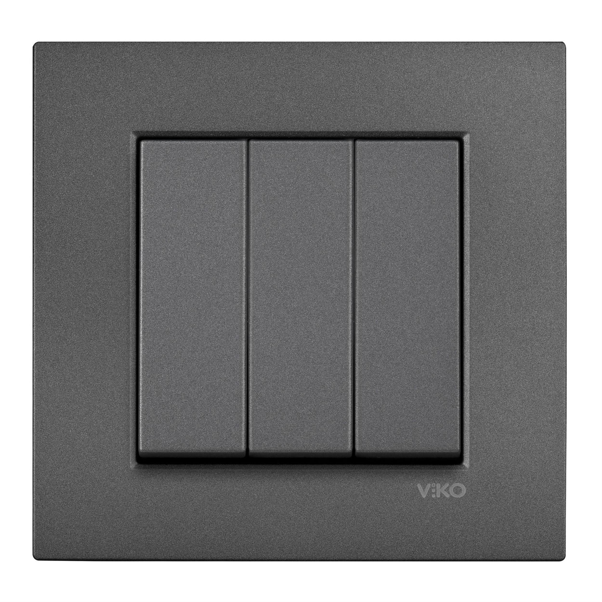 VİKO Füme Novella Trenda Üçlü Anahtar (Mekanizma Dahil) (VK-92005468)