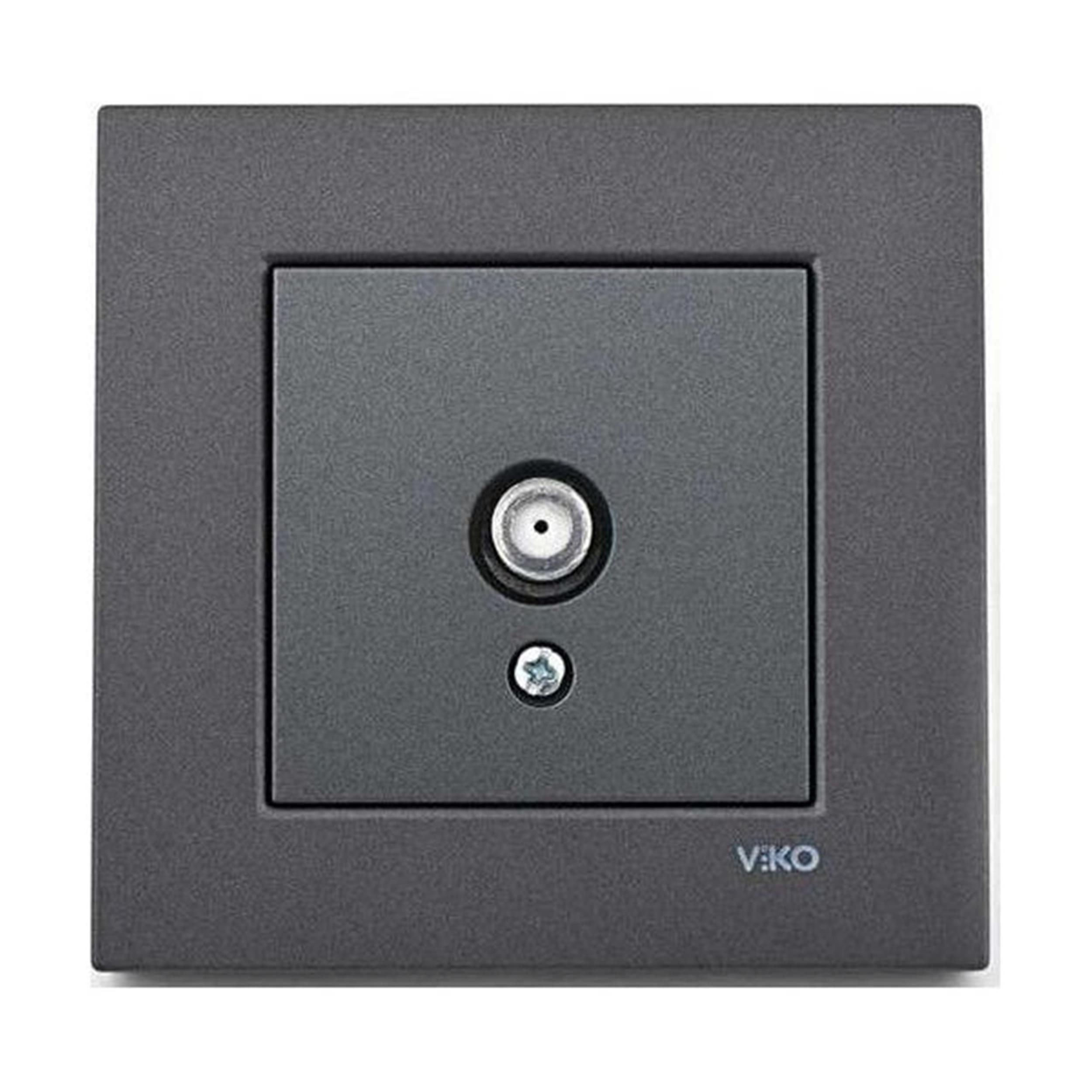 VİKO Füme Novella F Konnektör Sonlu Uydu Prizi  (Mekanizma Dahil) (VK-92005496)