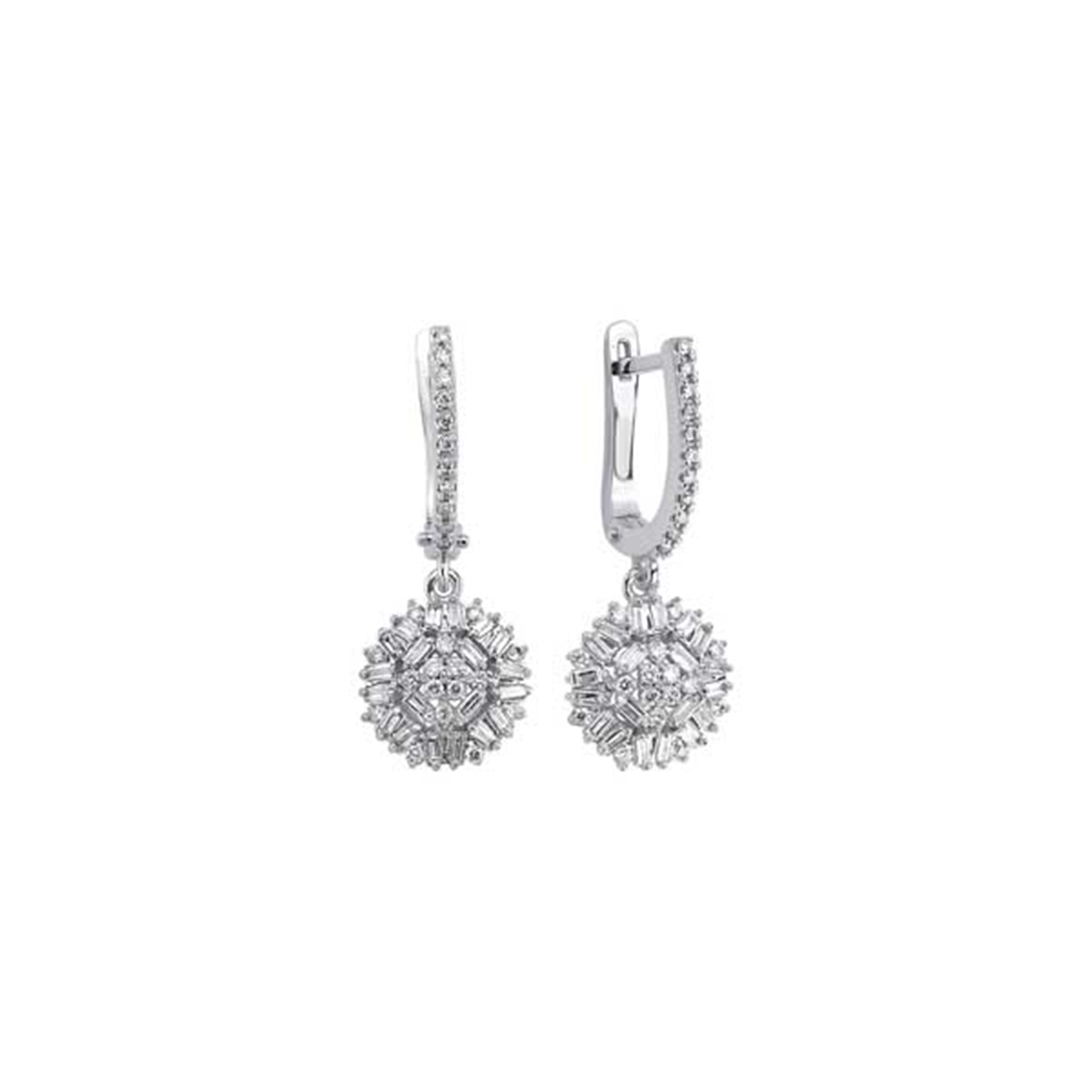 0.50 Karat Pırlanta Baget Küpe L063452