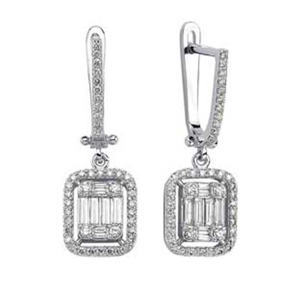 0.85 Karat Pırlanta Baget Küpe L063277