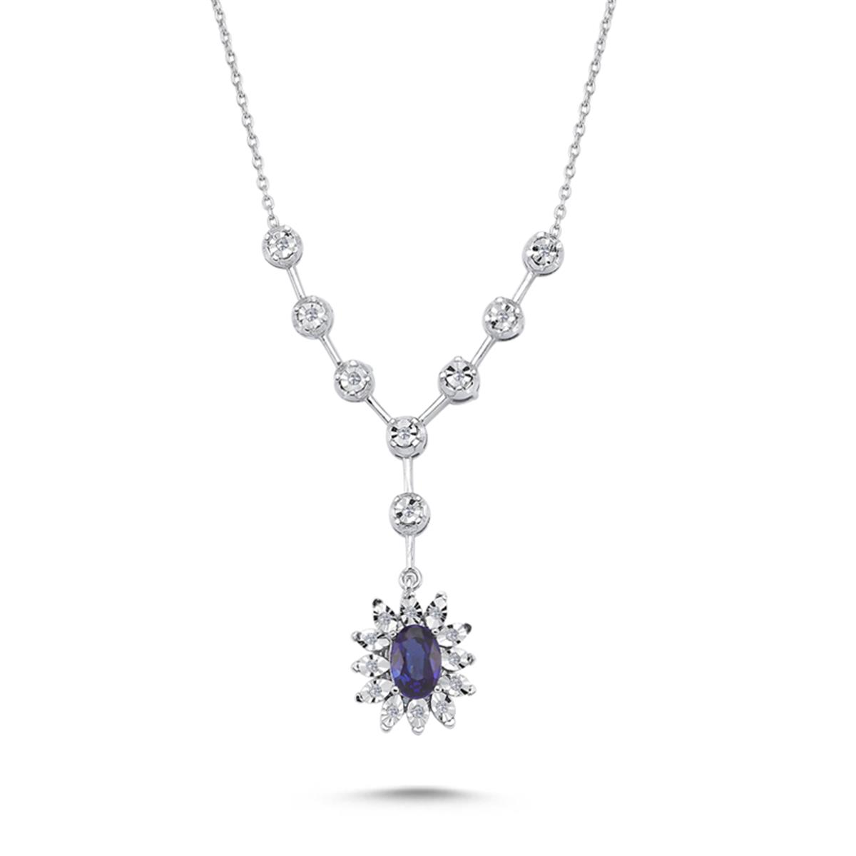 0.57 Karat Pırlanta Renkli Kolye L063827