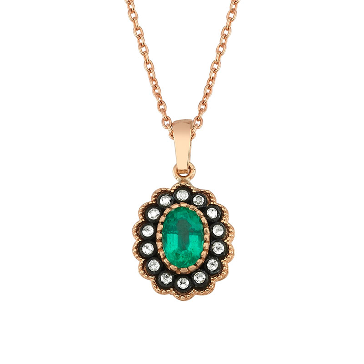 0.73 Karat Elmas Renkli Kolye L032721