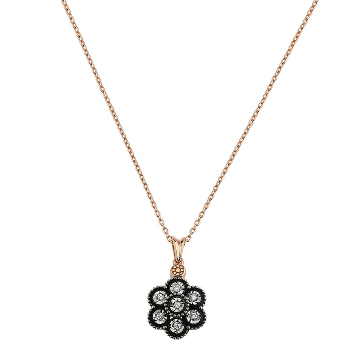 0.05 Karat Elmas Gül Kolye L060595