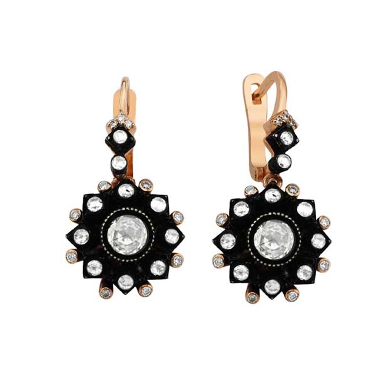 0.99 Karat Elmas Gül Küpe L050799