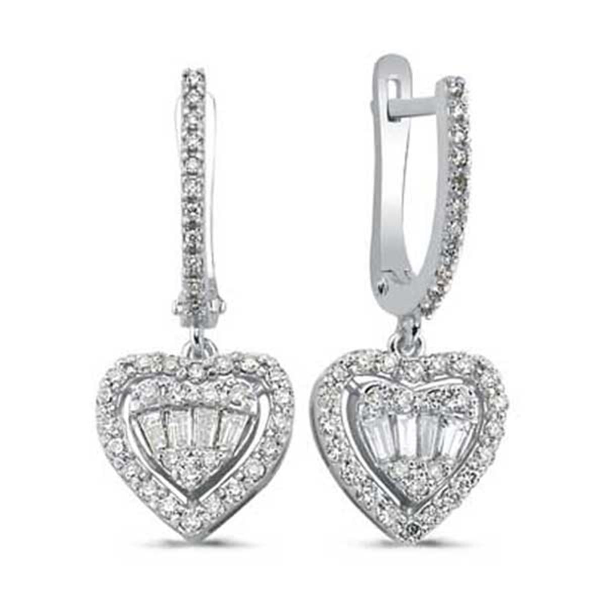 0.57 Karat Pırlanta Baget Küpe L063362