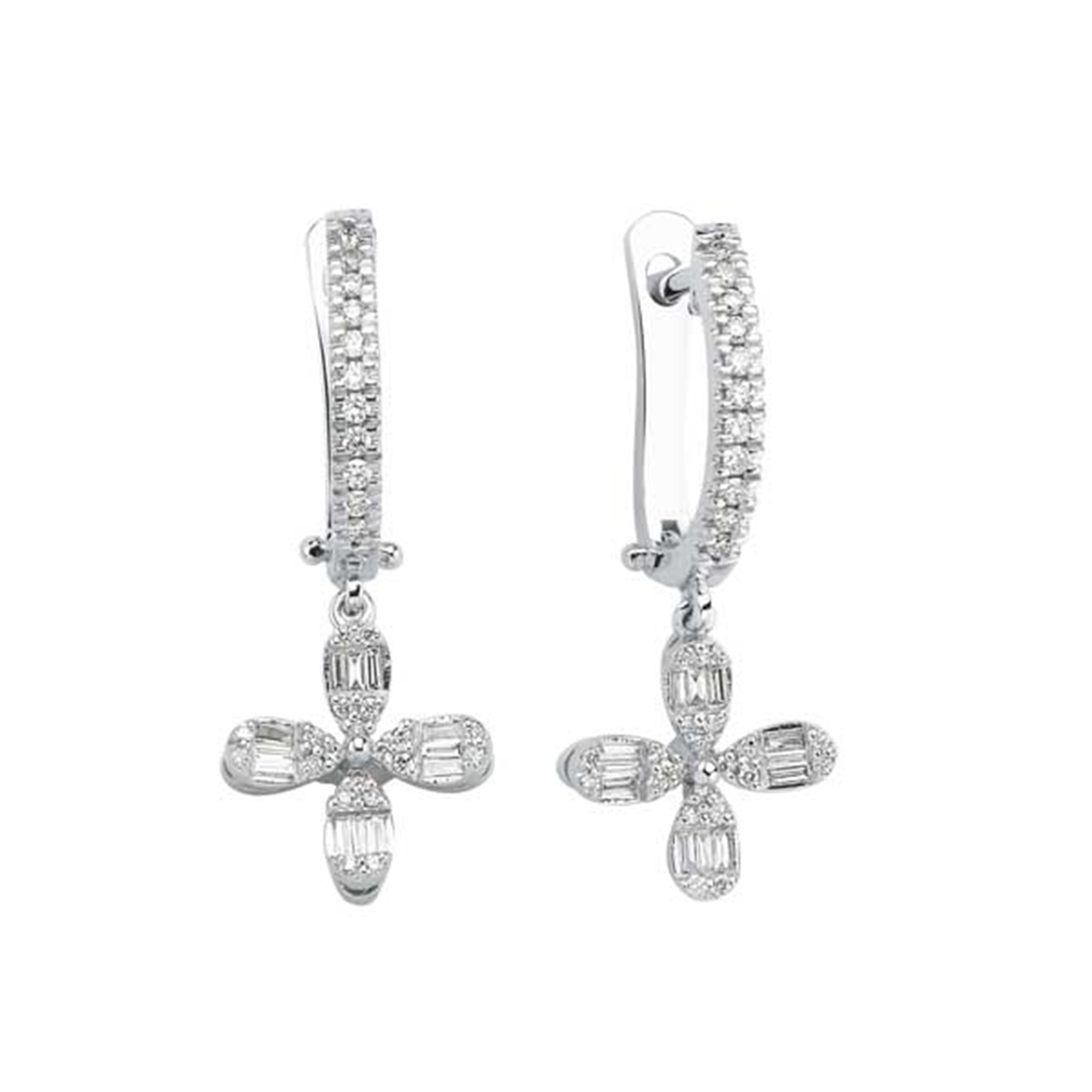 0.36 Karat Pırlanta Baget Küpe L063467