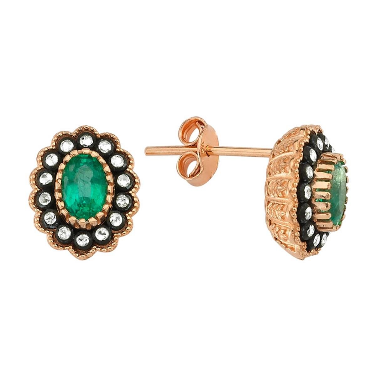 1.08 Karat Elmas Renkli Küpe