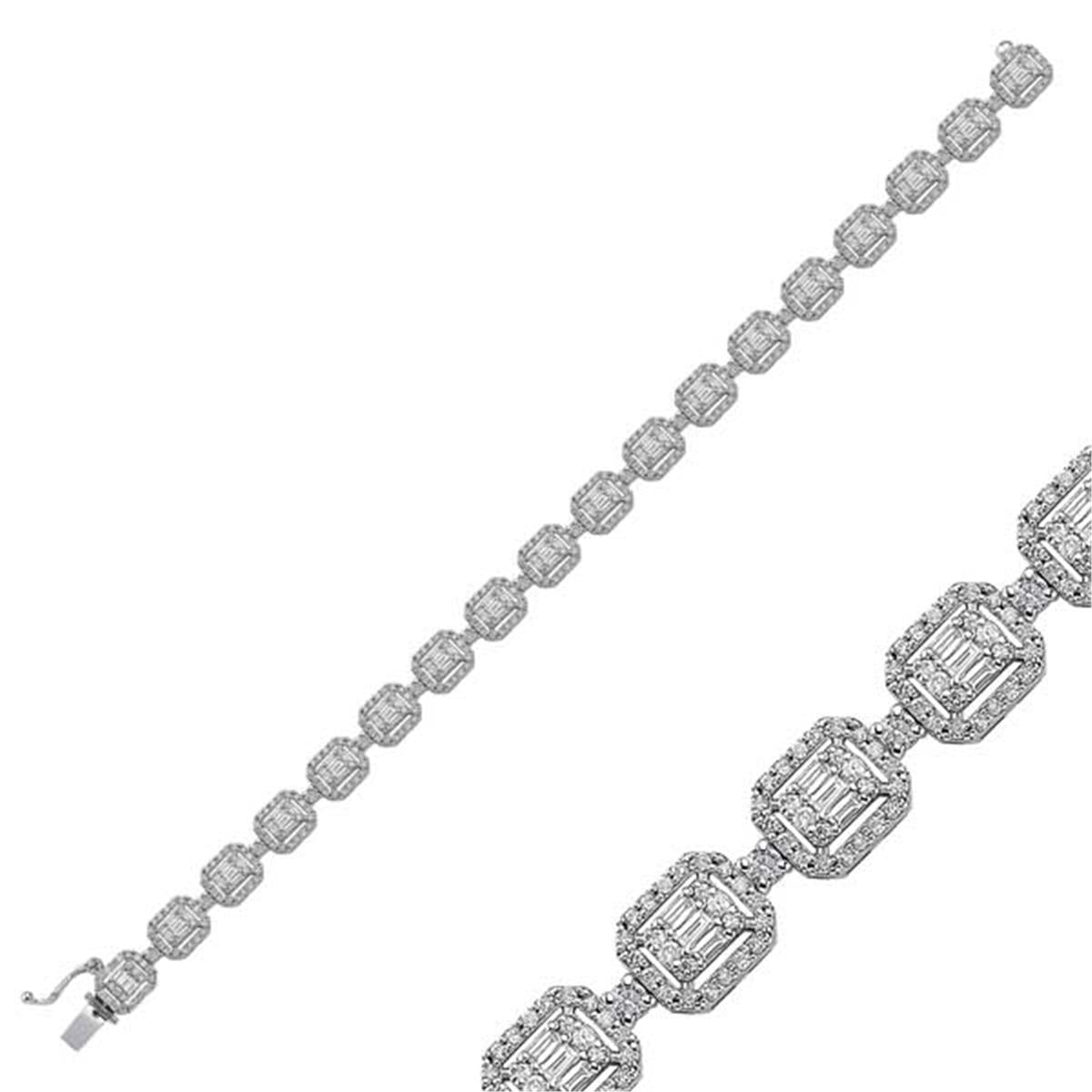3.95 Karat Pırlanta Baget Bileklik L056108