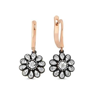 0.10 Karat Elmas Gül Küpe L060145