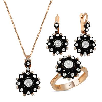 0.99 Karat Elmas Gül Küpe L050799