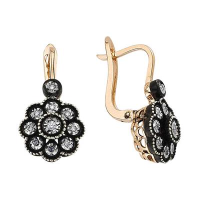 0.17 Karat Elmas Gül Küpe L059355