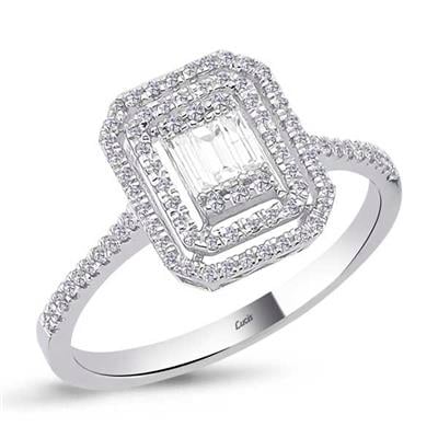 0.35 Karat Pırlanta Baget Yüzük L060496