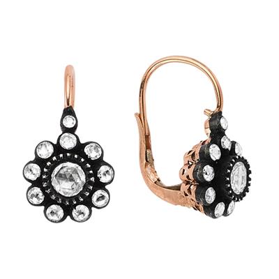 0.45 Karat Elmas Gül Küpe S003656