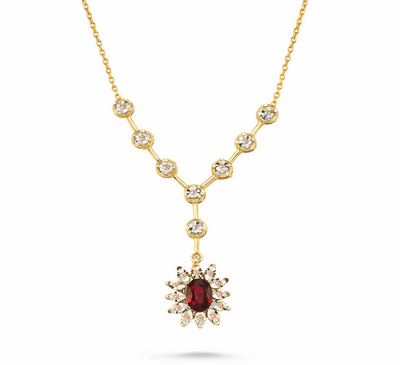 0.70 Karat Pırlanta Renkli Kolye L066223